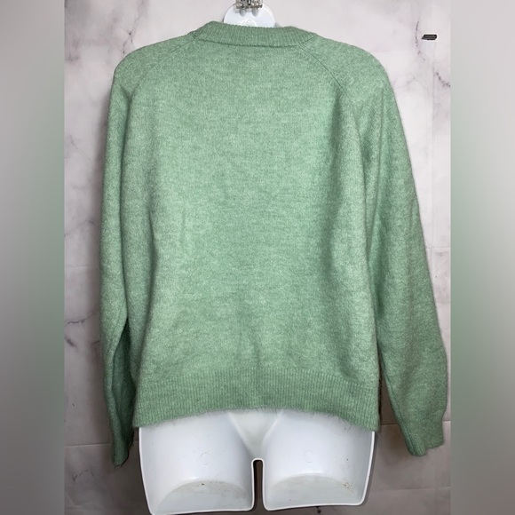 Zara Alpaca Wool Blend Sweater Green Mint Size L - Picture 7 of 11